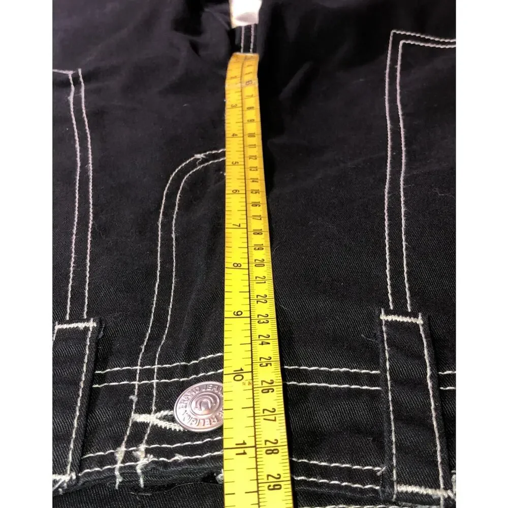 True Religion Brand Jeans Straight Leg Cargo Streetwear Pants Black Size 30